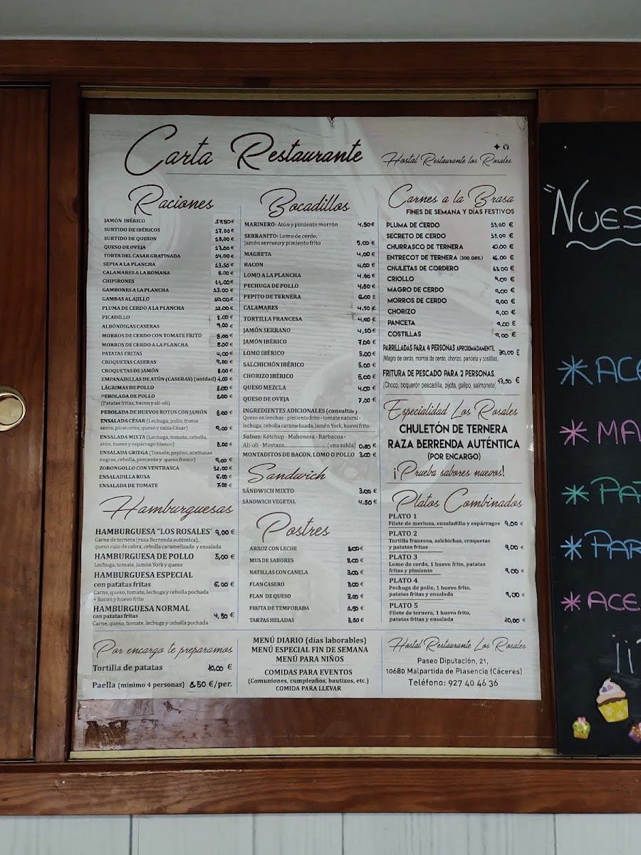 Hostal Restaurante Los Rosales Menu - Image 3
