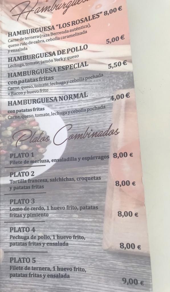 Hostal Restaurante Los Rosales Menu - Image 6